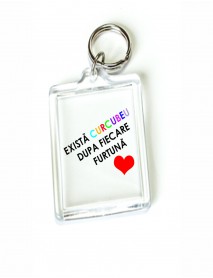 Breloc personalizat din plastic dreptunghiular