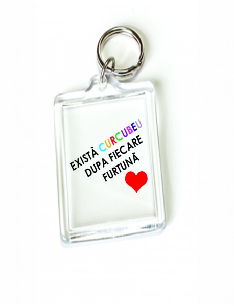 Breloc personalizat din plastic dreptunghiular