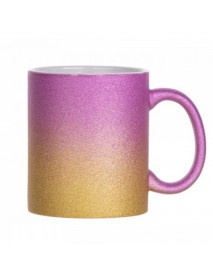 Cană în doua culori model glitter