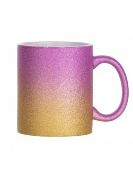 Cană în doua culori model glitter