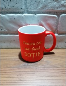 Cană - Pentru cea mai bună soție cu scris auriu
