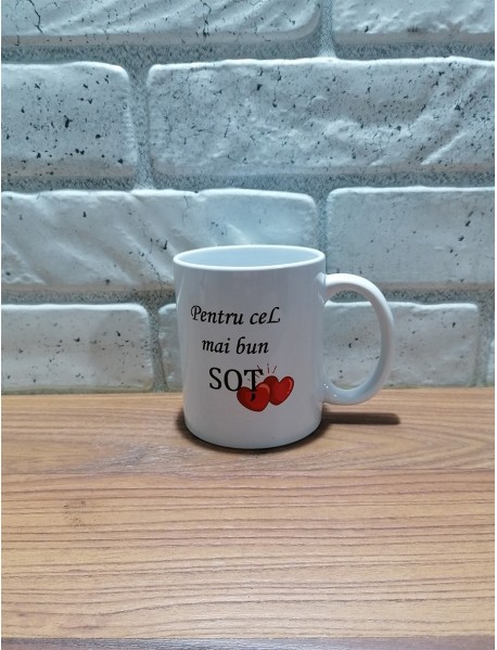 Cană - Pentru cel mai bun soț cu inimioare