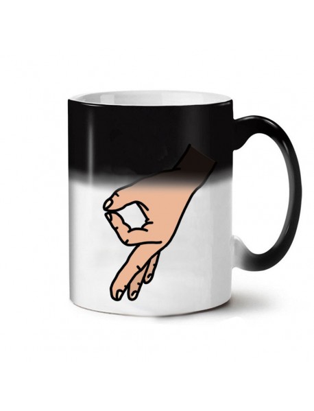 Cană termosensibilă neagră cu text și poză
