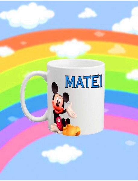 Cană băiețel Mickey cu nume