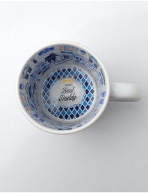 cană albă cu interior personalizat - Best Daddy