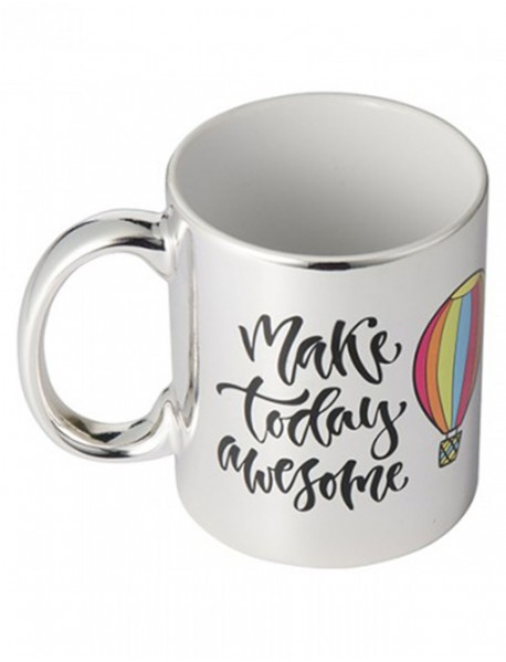 Cană cadou personalizată argintie lucioasă Cană cadou personalizată argintie lucioasă