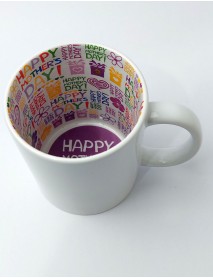 Cană albă cu interior personalizat -Happy mother day