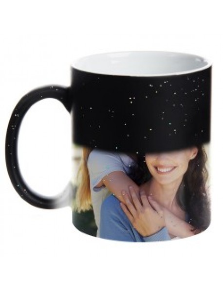 Cană personalizată termosensibilă neagră model Starsky