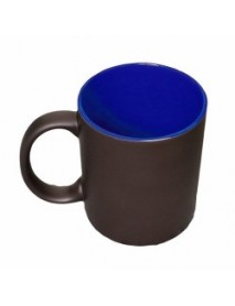 Cană personalizată termosensibilă neagră cu interior albastru închis Cană personalizată termosensibilă neagră cu interior albastru închis