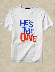 Tricou personalizat alb - He is the one