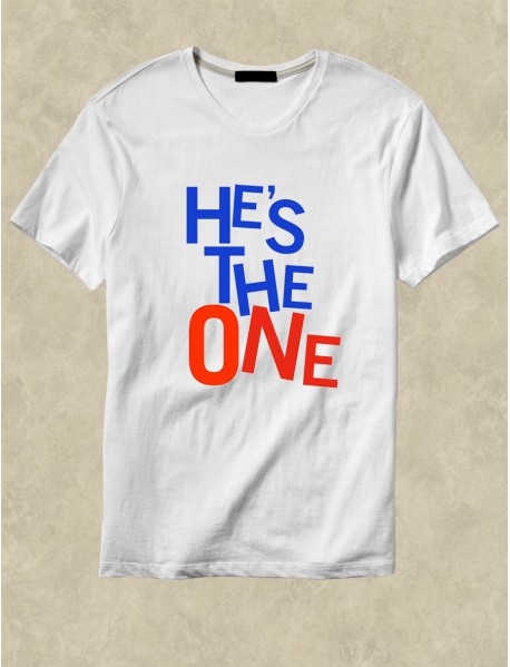 Tricou personalizat alb - He is the one