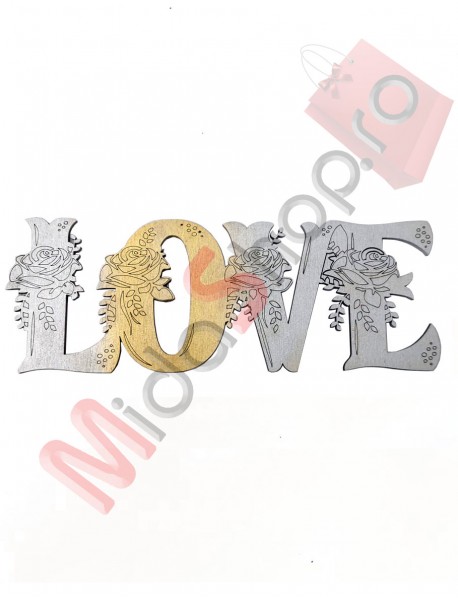 Ornament lemn de perete ”LOVE ”mid-34