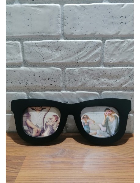 Ramă foto model ochelari cu doua poze neagră Ramă foto model ochelari cu doua poze neagră