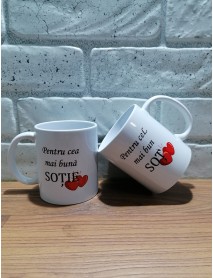 Cană - Pentru cel mai bun soț cu inimioare