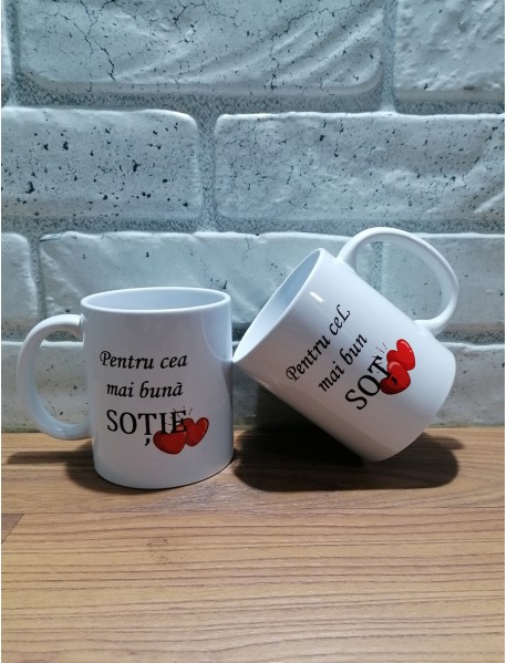 Cană - Pentru cel mai bun soț cu inimioare