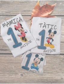 Set trei tricouri personalizate - Aniversare pentru un an Set trei tricouri personalizate - Aniversare pentru un an