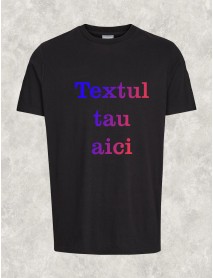 Tricou personalizat negru cu scris multicolor