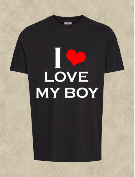 Tricou personalizat negru - I love my boy