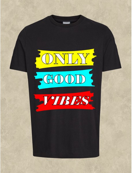 Tricou personalizat negru - Only good vibes